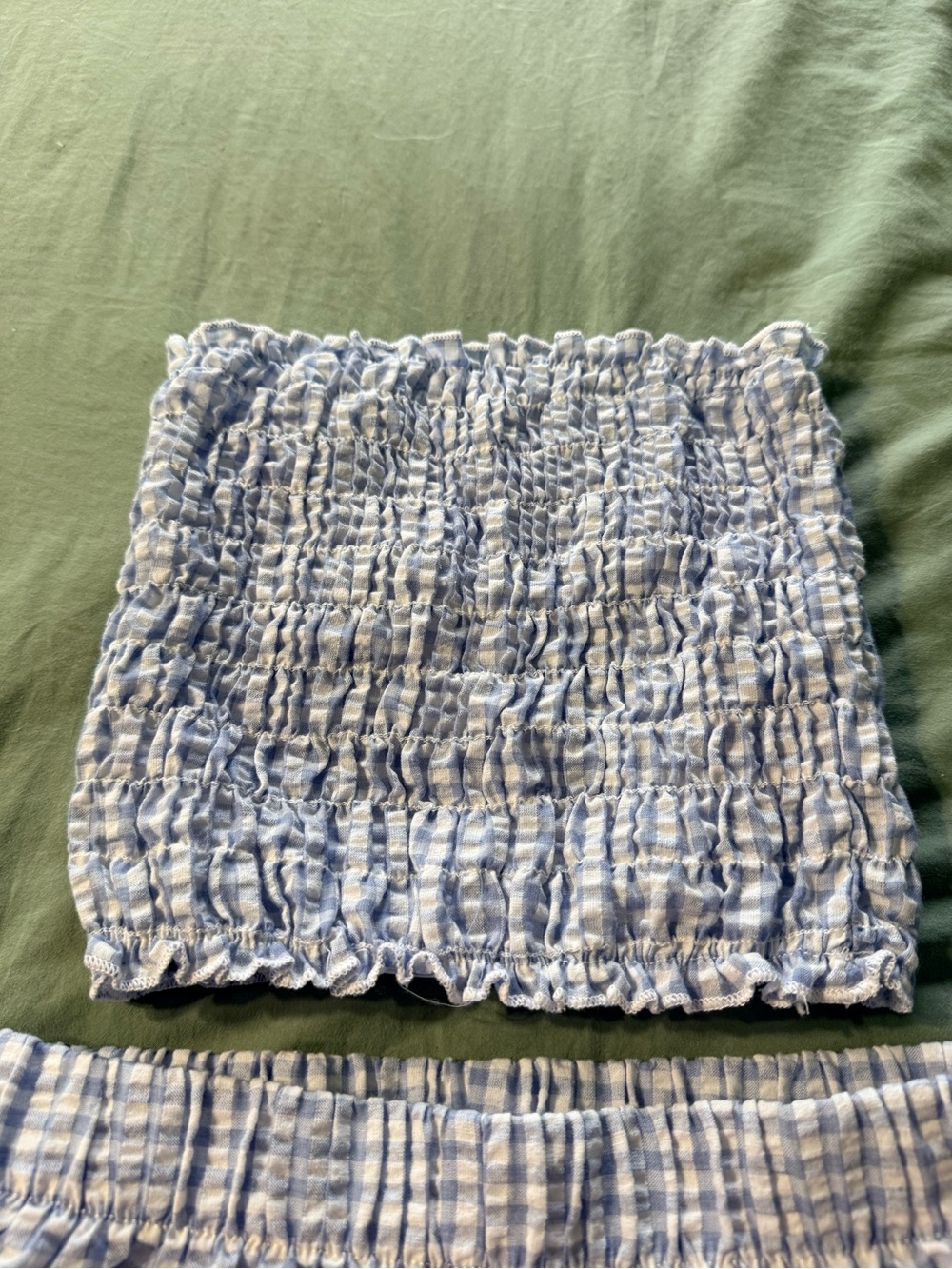 Altar'd State Light Blue and White Gingham 2 piece Short Set - Picture 3 of 6